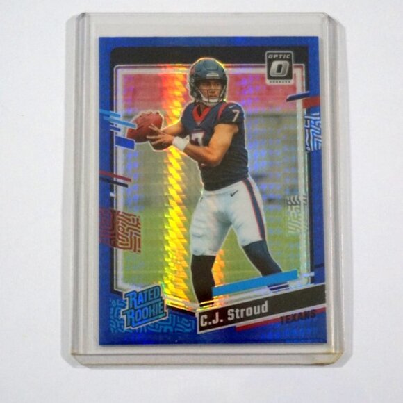 2023 Donruss Optic C.J. STROUD Blue Hyper Prizm Rated Rookie RC Texans Clean! - Picture 2 of 5